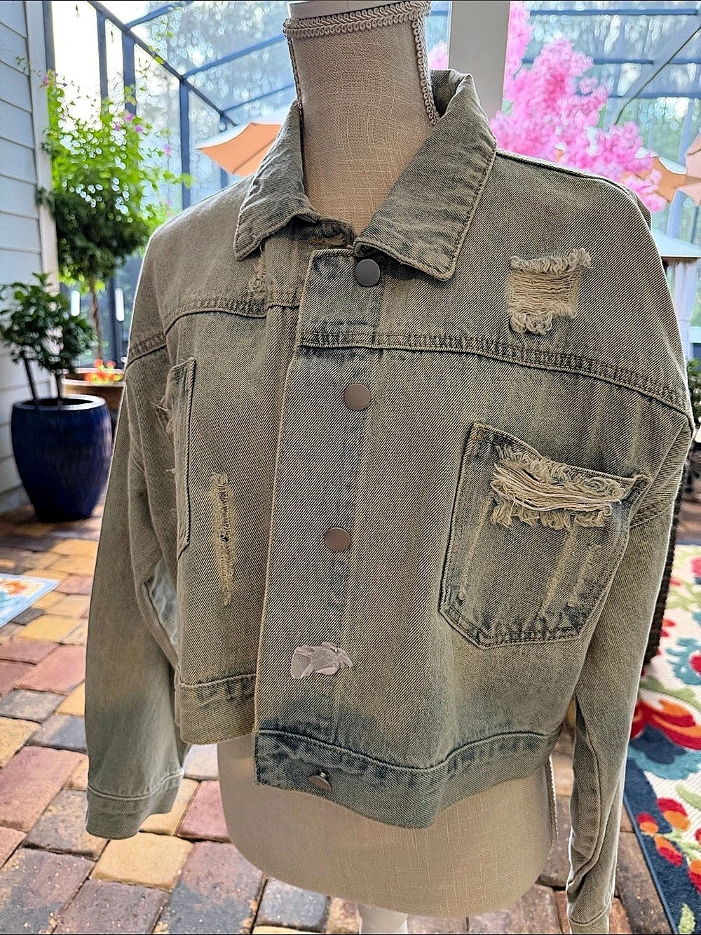 Blueb Distressed Denim Jacket - Picture 2 of 7
